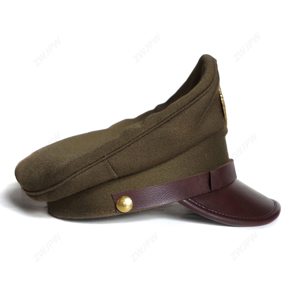 WW2 PLA & KMT  ARMY LARGE BRIM CAP WITH US ARMY BADGE CANVAS