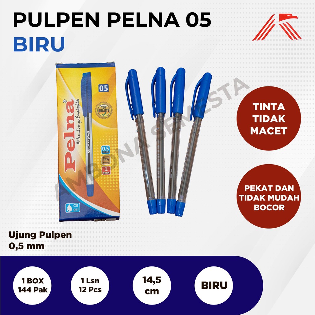 

Pen Pelna 05 0.5mm Blue @12 Pcs