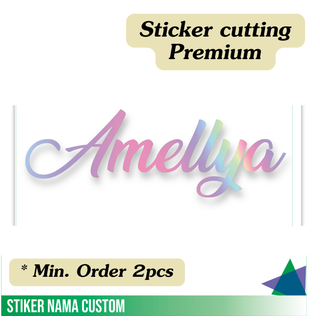 

Stiker cutting custom pakai nama sendiri / stiker hologram custom nama