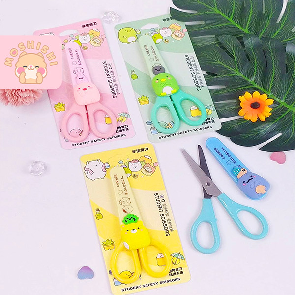 

Gunting Anak Mini / Scissors/Gunting+Tutup Tempelan Animal Bulat Karet