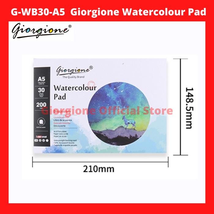 

TERLARIS! G-WB30 A4 A5 Giorgione Watercolor Paper Pad Kertas Cat Air Water Color - A5