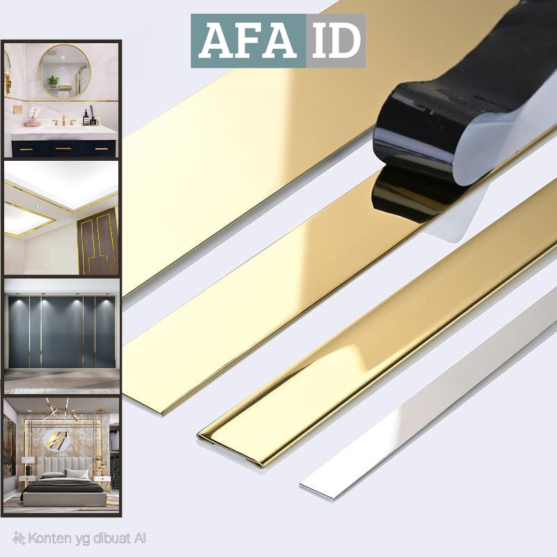 List Mirror Meteran Lis Les 12 mm 15 mm 20 mm 25 mm 30 mm 1cm 2 cm 3 cm Gold Silver Ceiling Strip Mi