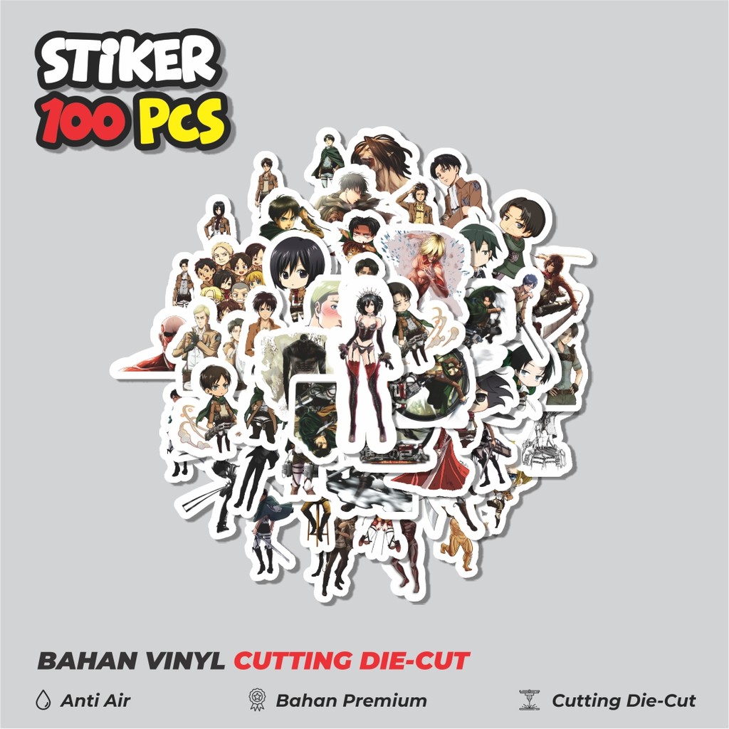 

Terbaru! 50 pcs Stiker Anime Attack On Titan Dekorasi Lucu Kreatif untuk Notebook, Skateboard, HP