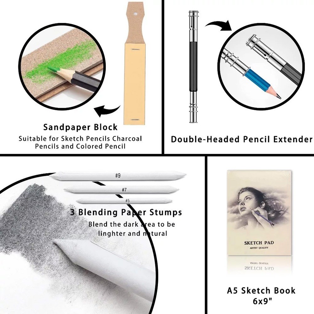 

JAMIN MURAH !!!33PCS 41PCS Set Sketch Pensil Pisau Penghapus dan Pensil Gambar untuk Keperluan Sekolah Pencil Drawing Set(BISA LANGSUNG ORDER)