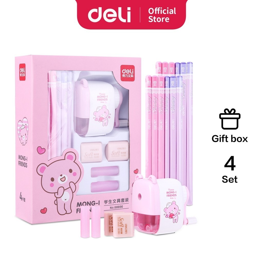 

JAMIN MURAH !!!Deli Stationery set 4 in 1 rautan pensil 12pcs pensil 2 penghapus dan 2 penutup pena 68896(BISA LANGSUNG ORDER)
