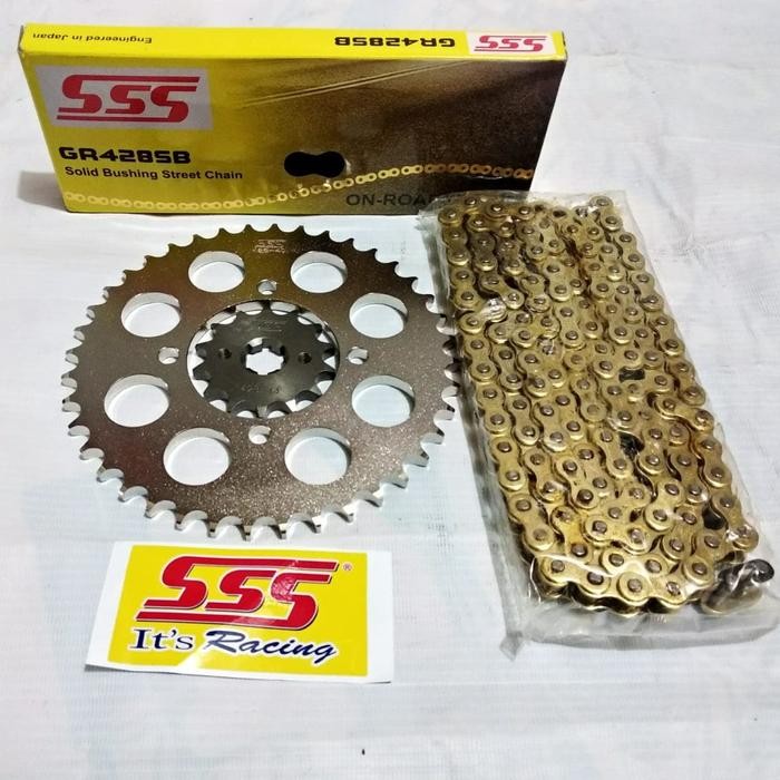 Gear set SSS RX King 428 rantai GOLD - 15, 37