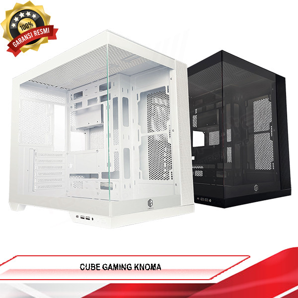 CUBE GAMING KNOMA Black | White | Casing PC Gaming | Gaming PC Case