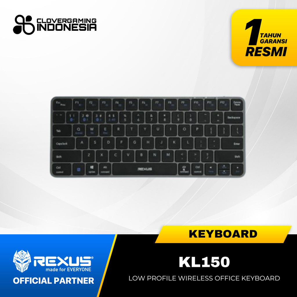 Rexus KL150 KL-150 Wireless Office Keyboard Low Profile Ultra Slim Design KL 150