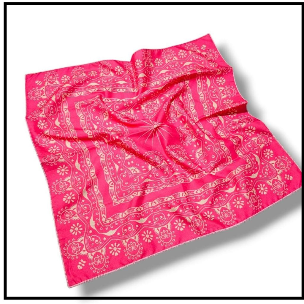 one clik- Paisley selayer Bandana Slayer Motif Batik Pink pelengkap  Aksesoris Fashion SKENA Style m