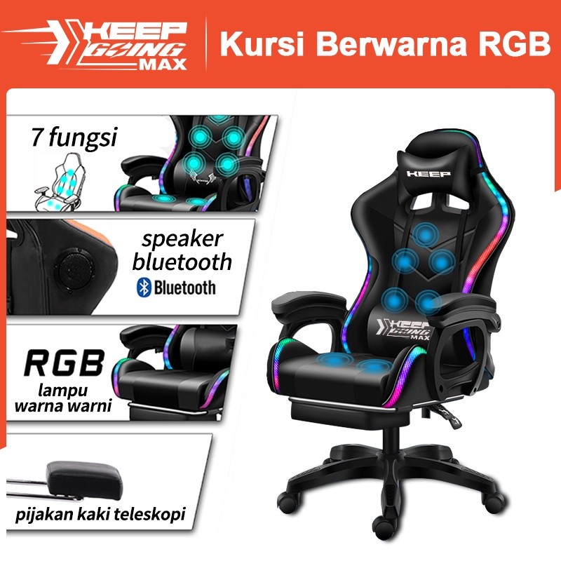 

Keep Going MAX Kursi Gaming Profesional, Kursi Gaming RGB, Dengan Fungsi Pijat, Kursi Kantor, Kursi Ergonomis