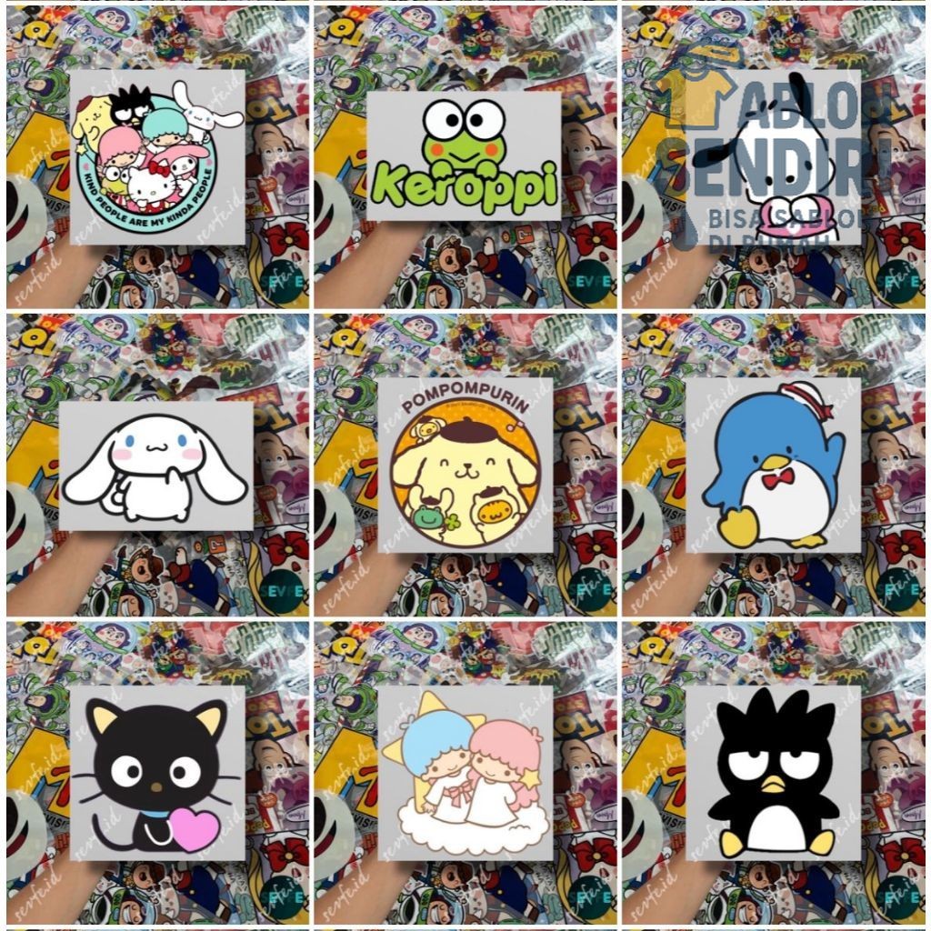 

Stiker DTF Sablon Setrika Sablon Stiker SANRIO