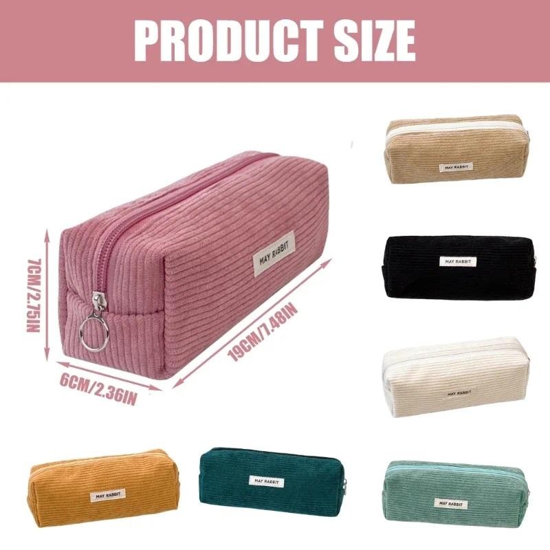 

Pencil Large Capacity Pencil Case Corduroy Pencil Bag Makeup Bag Practical Stationery Bag Makeup Bag Cosmetic Bag