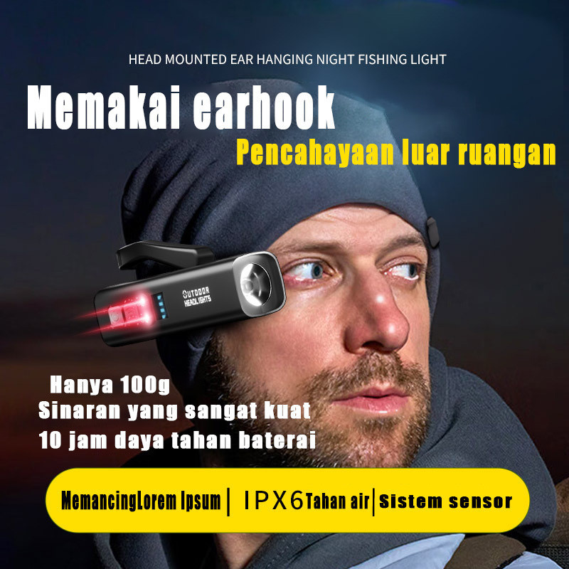 Cod Koneksi Bluetooth Senter Led Super Terang/Senter Kepala Super Terang /10W Senter Lampu / Senter