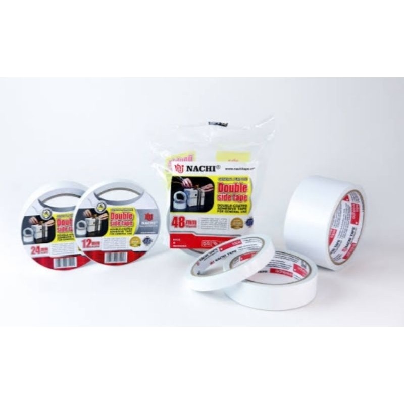 

( NACHI ) Double Tape 1/4 , 1/2 , 1 Inch ( 6mm , 12mm , 24mm ) x 10 Yard / Dobel Tape Solasi Isolasi