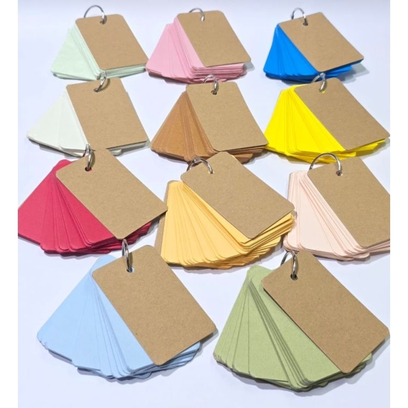 

( 50 LBR ) Flash Card Polos Warna Warni / Flashcard Mini / Memo Ring Memo Pad / Notebook Kartu Belajar Edukasi Anak Candy Pastel Colour