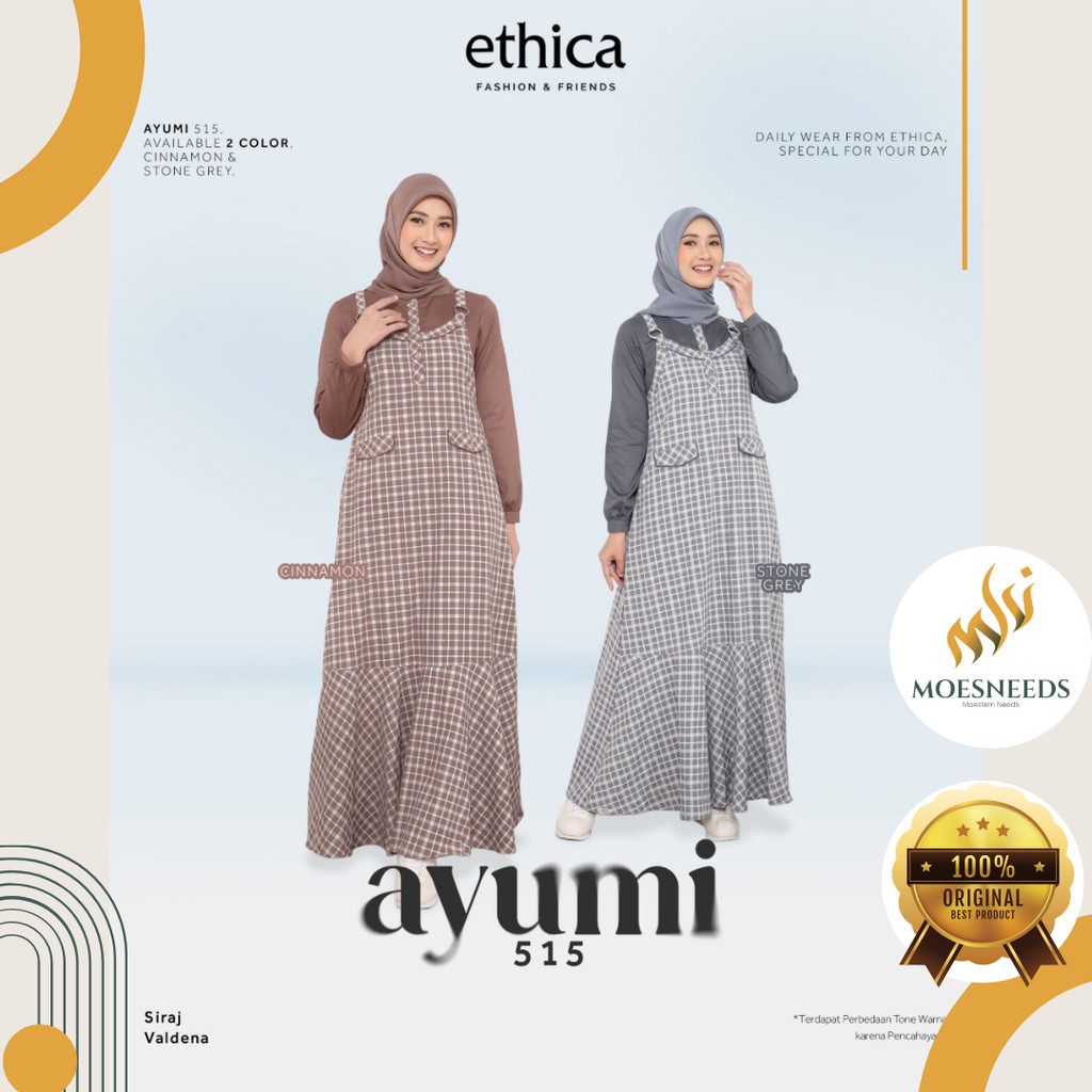 Ethica Gamis Wanita Tartan Kotak Kotak Ayumi 515