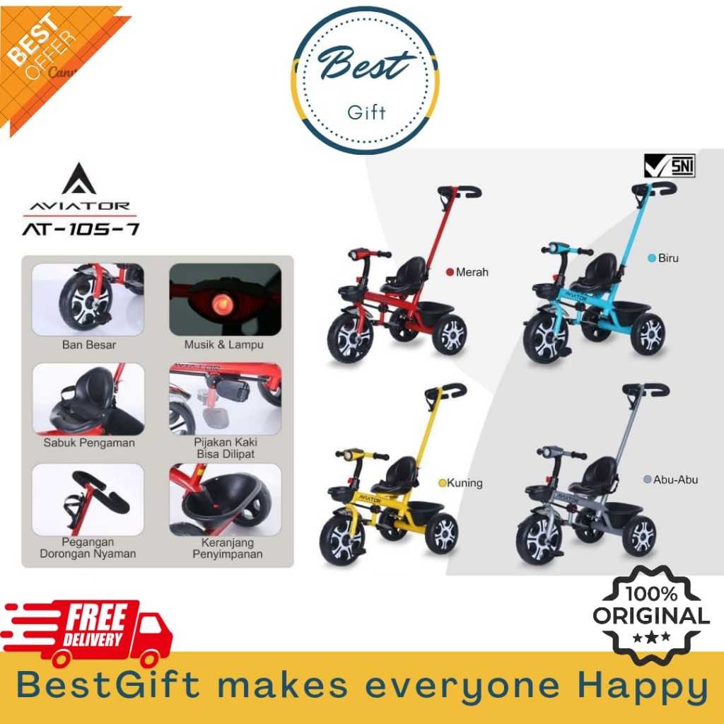 Tricycle AT-105-7 Aviator Sepeda Anak Roda 3
