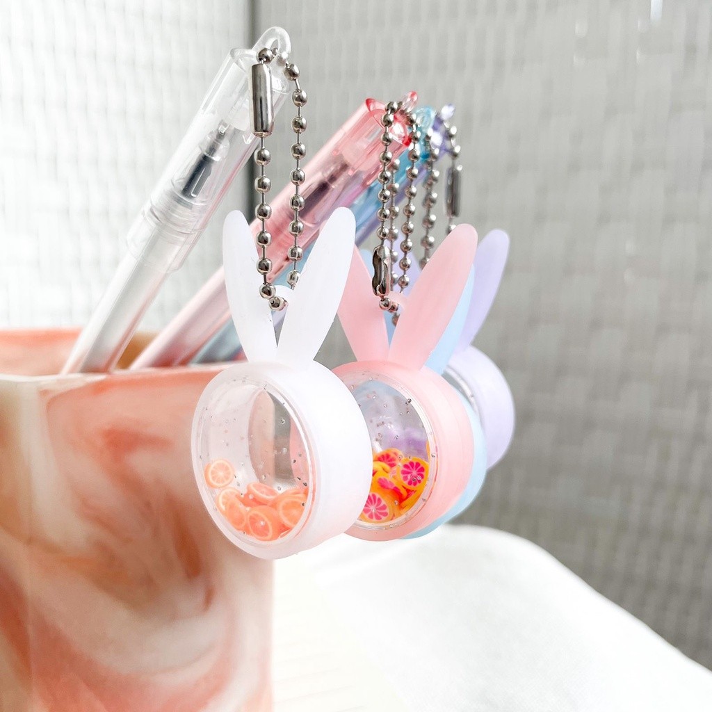 

READY GROSIR 4 PCS 8 PCS 12 PCS 1 LUSIN PULPEN GANTUNGAN RANTAI KELINCI BUAH TINTA HITAM BOLPEN UNIK PULPEN IMUT READY COD BEST SELLER