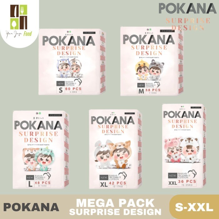 

Pokana Pants Surprise Desain UK S/M/L/XL/XXL / Mega Pack / Popok Bayi / Sekali Pakai / Popok Celana