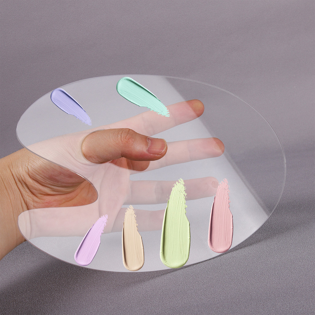 

Transparent Acrylic Palette Art Oil Painting Gouache Color Grading Pigment Mixing Tray Handheld Color Mixed Pallet Artist Tool