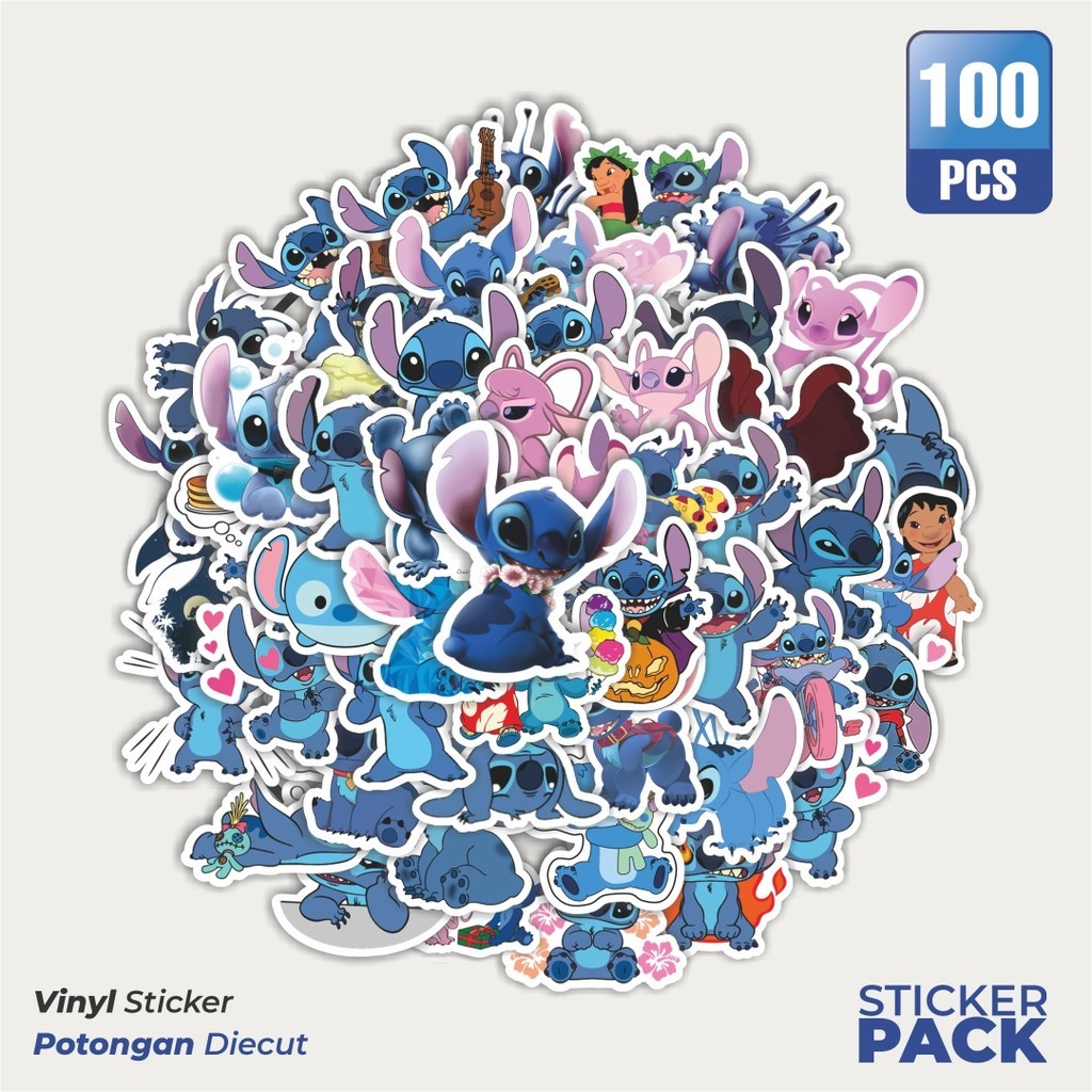 

Stiker Vinyl Stiker Kartun Lilo & Stitch Waterproof Aesthetic- Untuk Laptop, Motor, dan Helm - Paper Stationery Pack