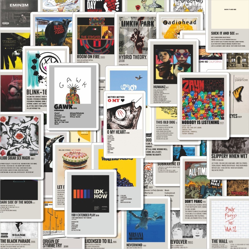 

100PCS Lucu Stiker Random Lagu Band Versi 8 Stiker Aesthetic Stiker Anti Air Stikers Berperekat Waterproof sticker decal buat Motor Helm Buku Journal Koper Casing HP Laptop Botol Minum Hadiah anak