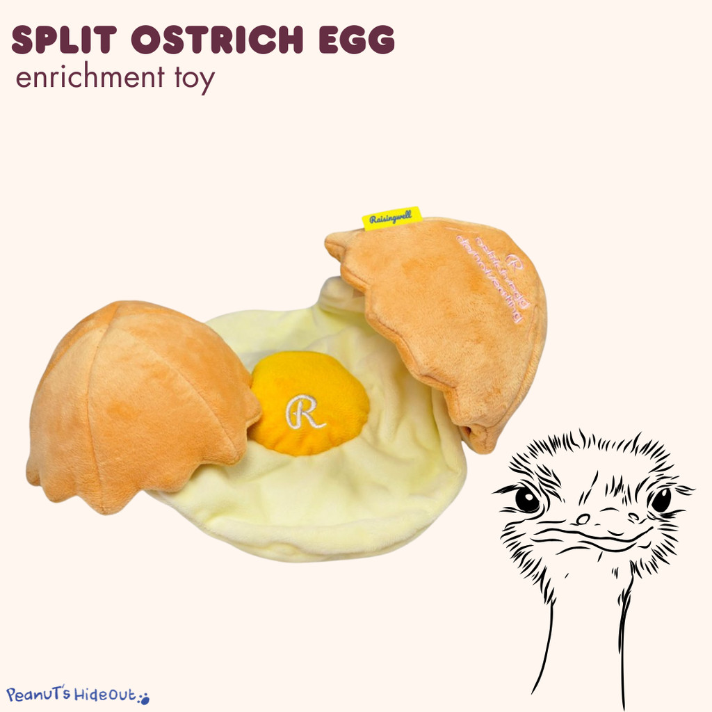 Ostrich split egg dog snuggle toy – Mainan Anjing Interaktif / Puzzle Snack / Mainan Lucu Anjing / d