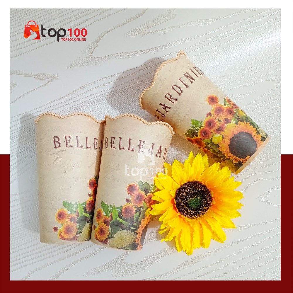 VJAR Vas Bunga Plastik Belle Jardine Matahari Wadah Bunga Dekorasi Meja Vintage Pot Bunga Plastik Ti