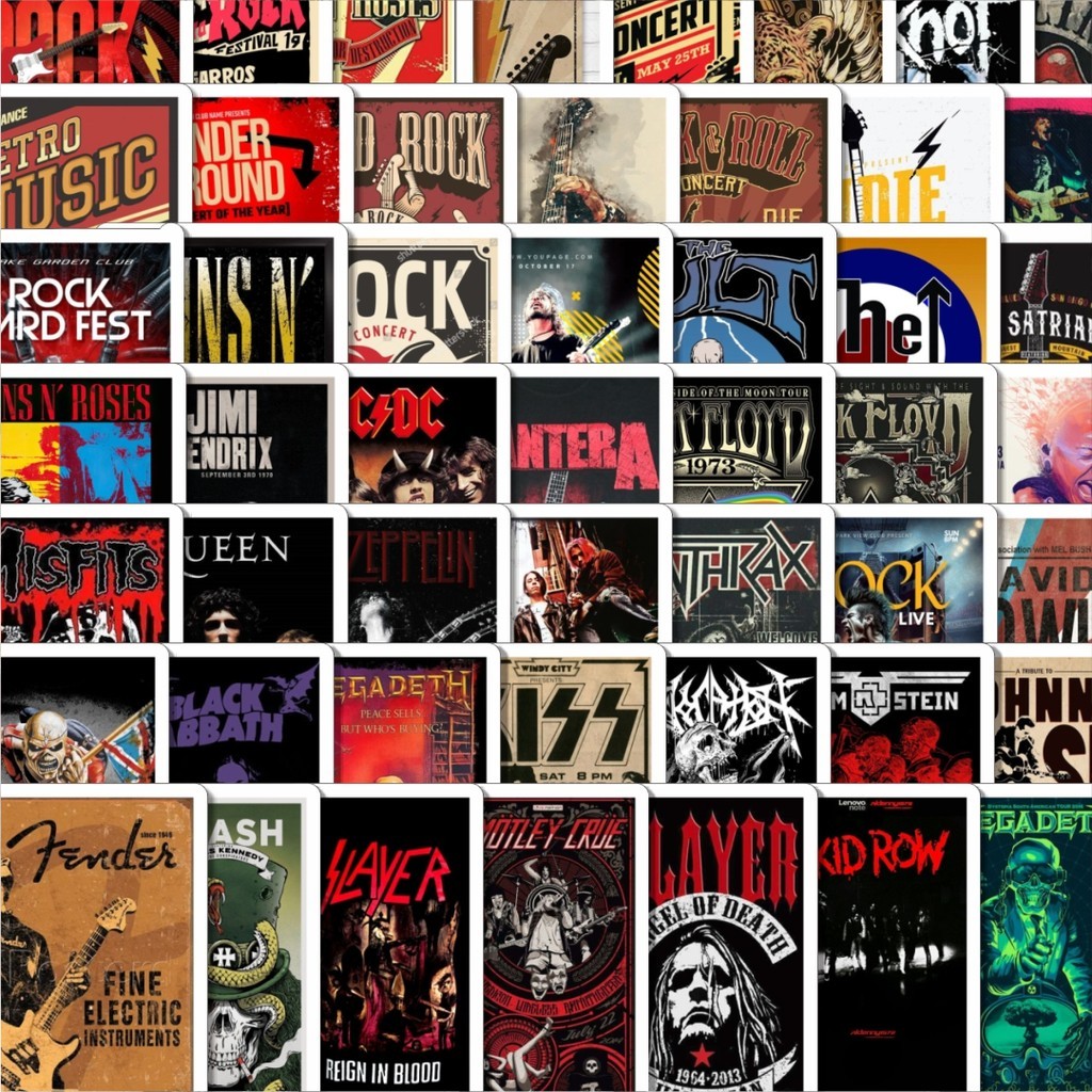 

Stiker Cutting Pack Stiker Poster Rock Band Isi 100Pcs Series Aesthetic Lucu Keren Untuk Koper Bahan Vynil