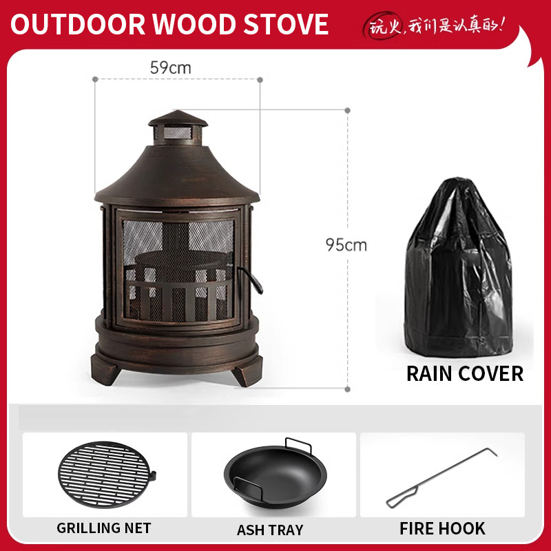 Garden grill outdoor heating stove home barbecue stove camping campfire stove wood stove fireplace i
