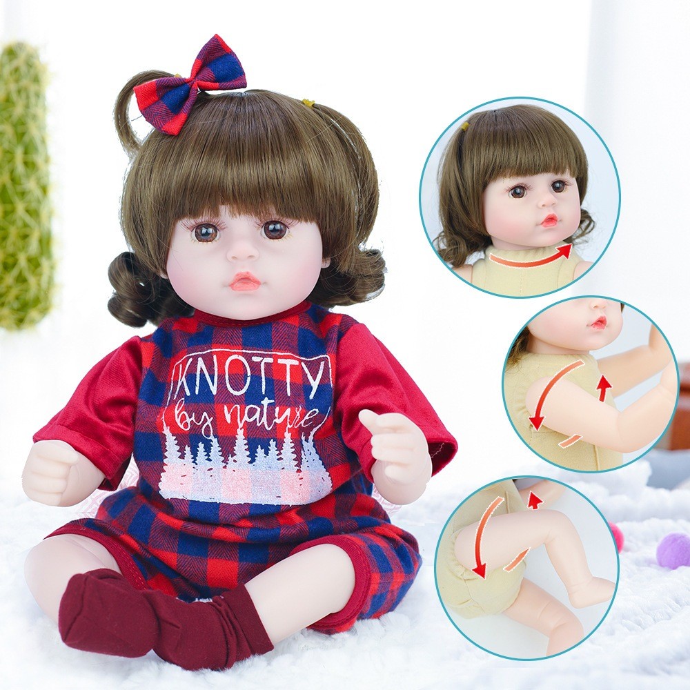 42 cm 18 Inch TERJANGKAU mainan Boneka Reborn Bayi Silikon mirip Asli  Cantik Mewah