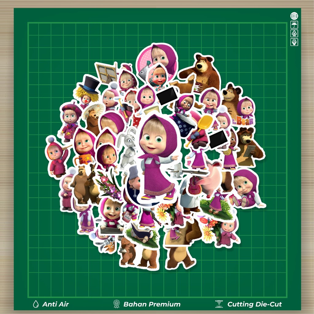

HOT 50 PCS STIKER Sticker Kartun Masha And The Bear Sticker Stiker Fashion Cars Decal Dingin Kartu Album Custom Vinyl Anti Air- Sticker Aesthetic Buku Journal Koper Casing HP Tablet Laptop Helm Motor Botol Minum