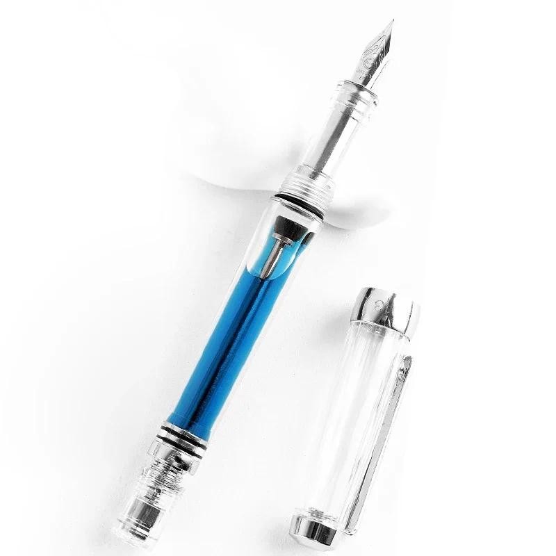 

yongsheng 3013 Vacuum Negative Pressure Fountain Pen Resin Transparent Ink Pen EF/F tip Adult Calligraphy Practice Student Pens
