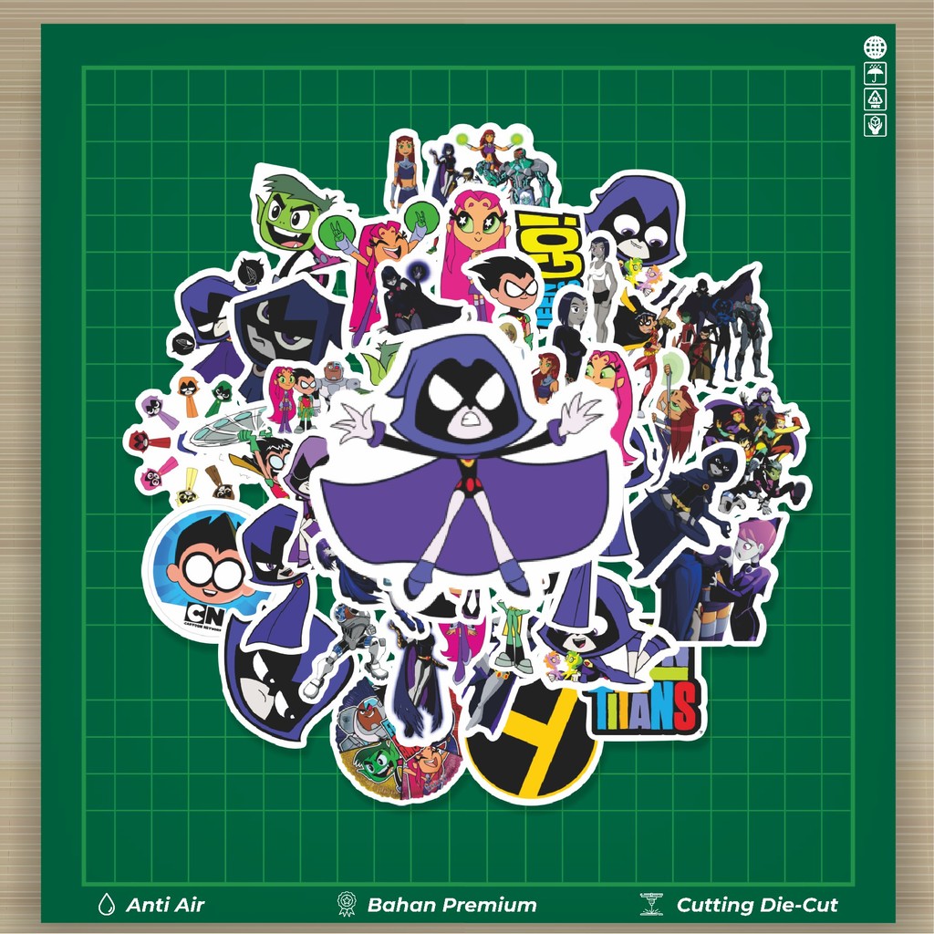

HOT 50 PCS STIKER Sticker Kartun Teen Titans Sticker Stiker Fashion Cars Decal Dingin Kartu Album Custom Vinyl Anti Air- Sticker Aesthetic Buku Journal Koper Casing HP Tablet Laptop Helm Motor Botol Minum