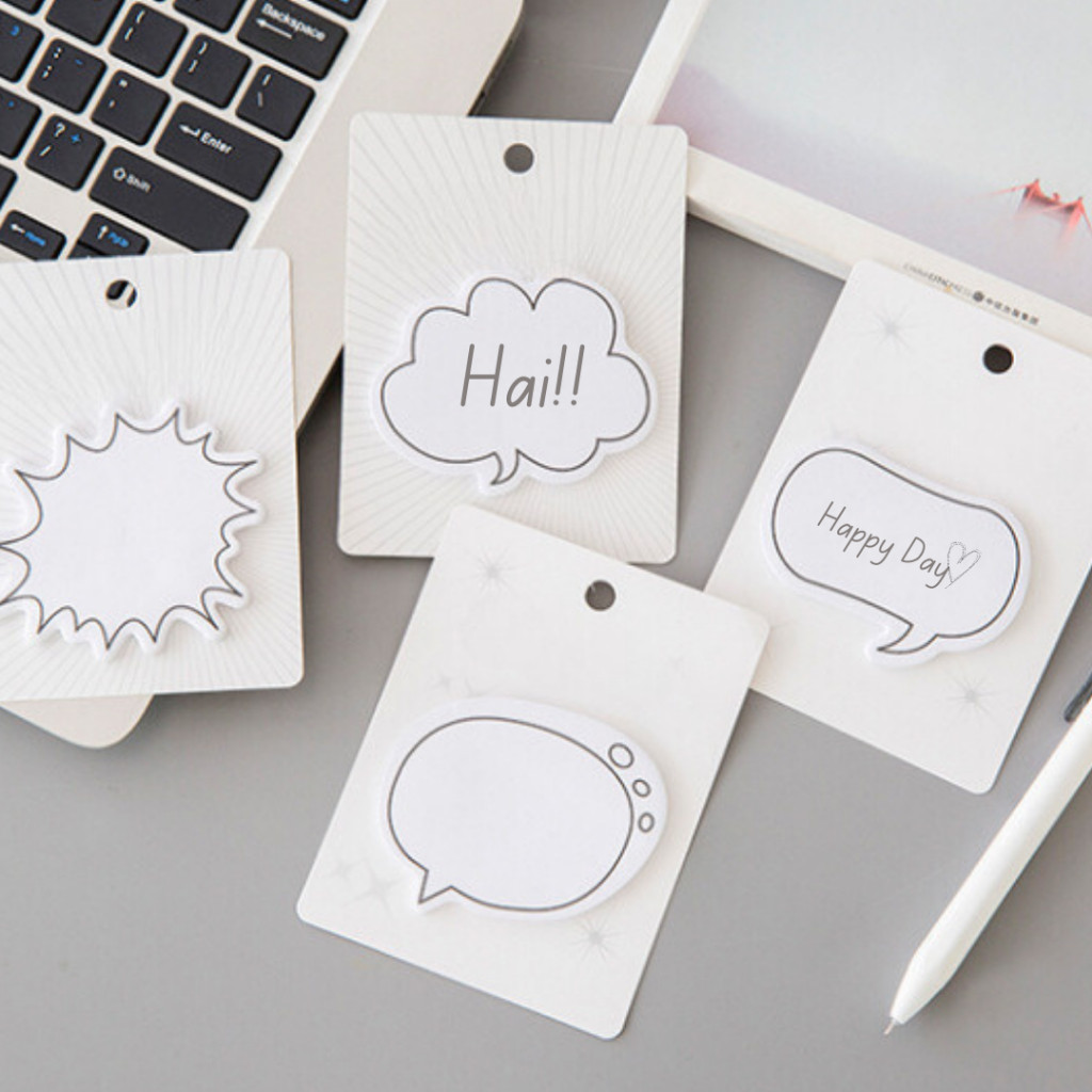 

GOJI Sticky Notes Dialog Isi 30 Lembar Komik Putih Stick Note Catatan Kertas Tempel Penanda Buku MO