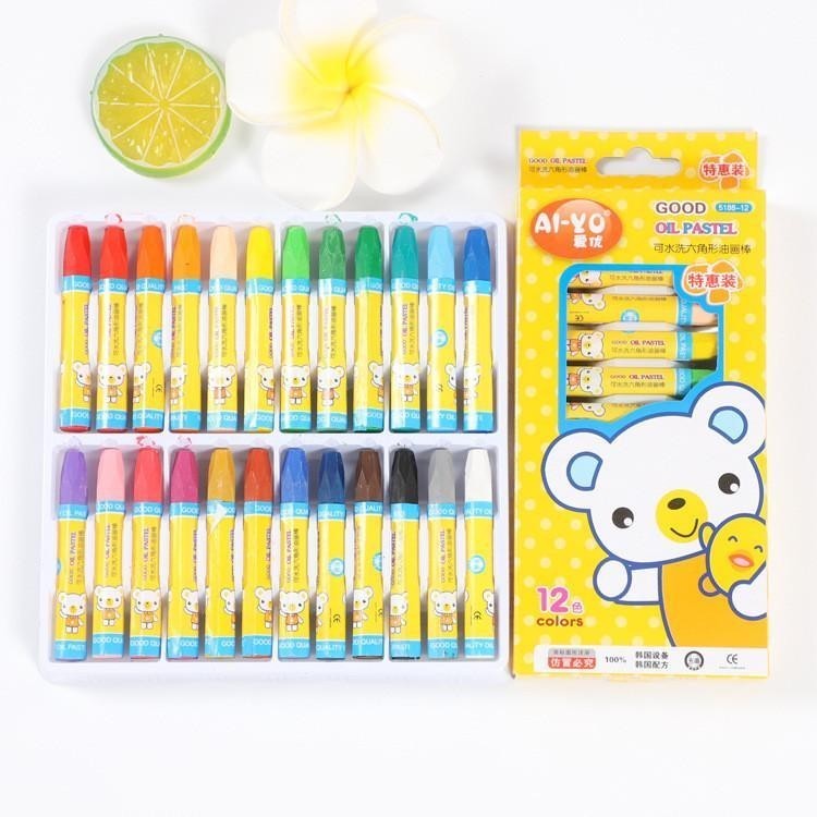 

Krayon Minyak Kartun 18/24/36 Warna Paket Melukis Anak