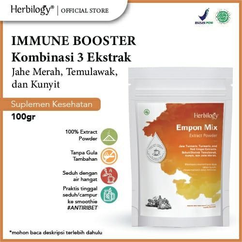 

Herbilogy empon empon Powder Drink - Minuman Instan ekstrak sari bubuk / Serbuk kunyit temulawak jahe merah murni - Red ginger - Empon empon