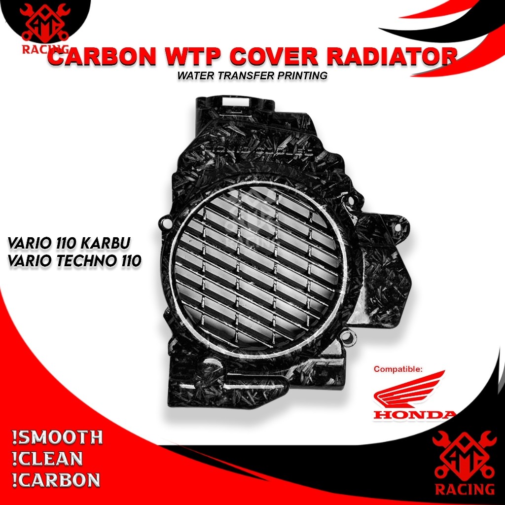 AMH_RACING - COVER RADIATOR VARIO 110 KARBU CARBON FORGED / TUTUP RADIATOR VARIO TECHNO 110 CW CBS K