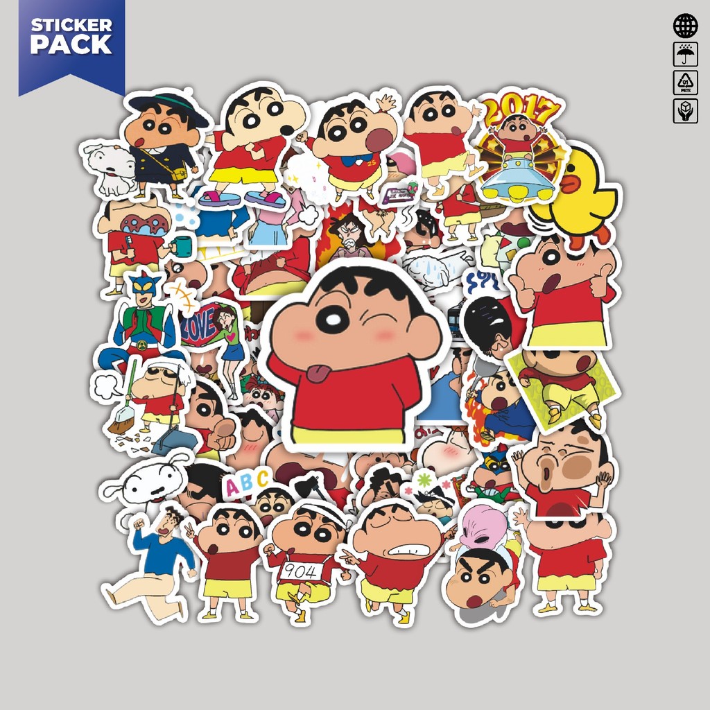 

[100PCS]Stiker Pack Stiker Kartun Crayon Shin-chan v1 Aesthetic Vinyl Anti Air Dekorasi Sticker Laptop Buku Journal Koper Helm Casing HP Gitar Helm Skateboard