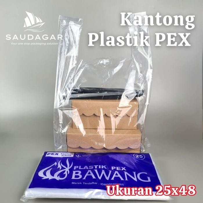 

[PROMO BARANG BARU] Kantong plastik PE PEX bening ukuran 25x48 Merk bawang Bergaransi Terlaris