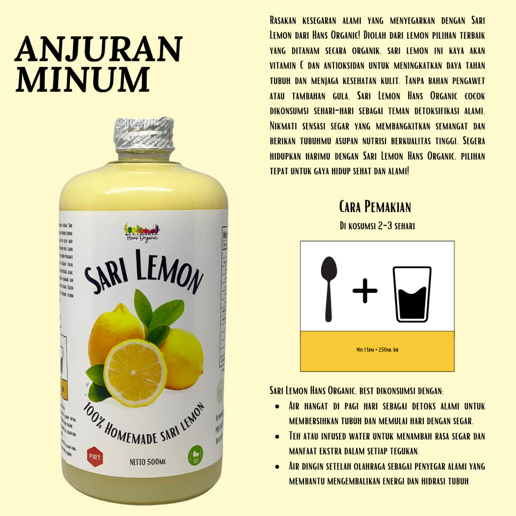 

Hans Organic Paket Hemat 1 Sari Lemon Dan Chia Seed