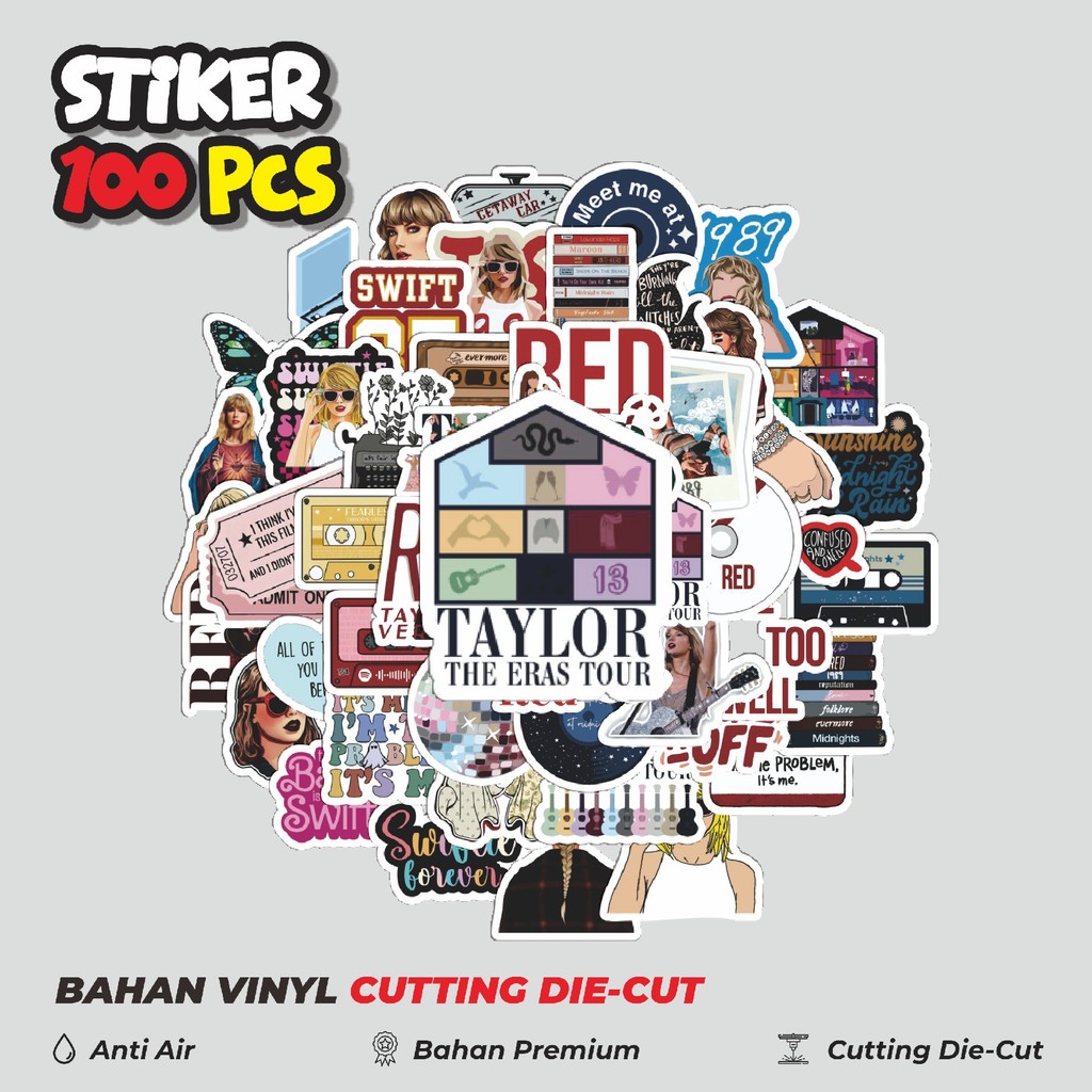 

Terbaru! 50 pcs Stiker Music Album Taylor Swift Dekorasi Lucu Kreatif untuk Notebook, Skateboard, HP
