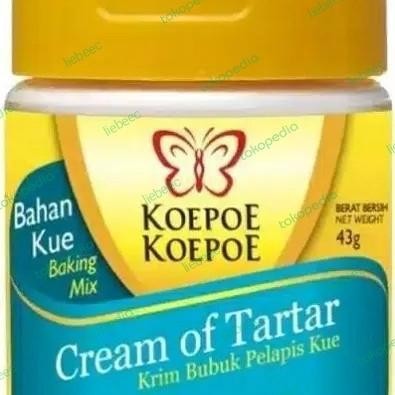 

[PROMO EXP TERBARU] Cream of Tartar 43 gr / Krim Bubuk Pelapis Kue - 43Gr. Koepoe tar tar Bergaransi Terlaris