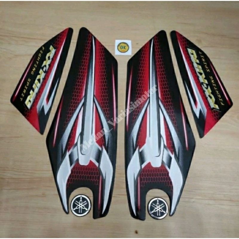 Striping motor / Les tangki RX KING NEW 2007 Merah + Emblem komplit