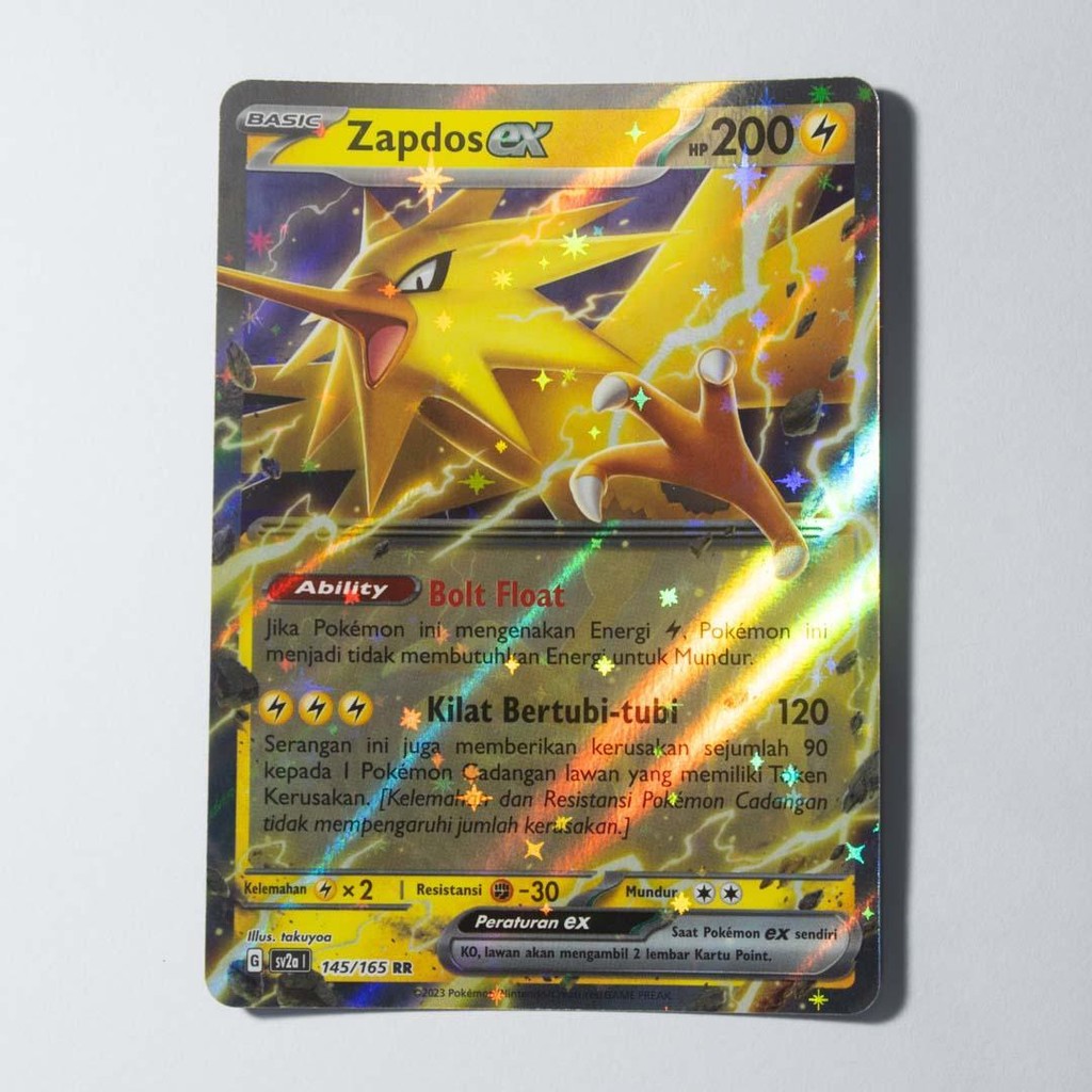 Zapdos EX RR 145/165 SV2a Pokemon 151 Kartu Pokemon TCG Original Indonesia