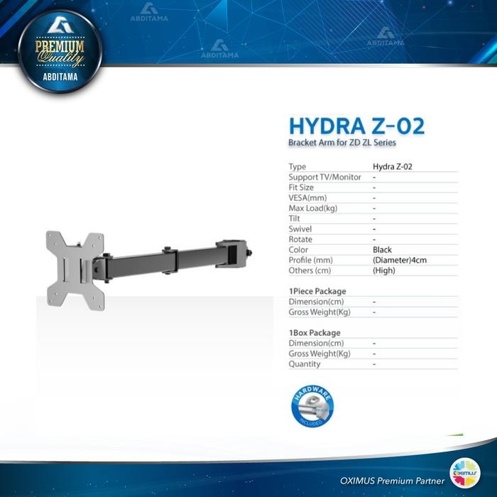

Bracket Arm for ZD ZL Series OXIMUS HYDRA Z02 ARM - Z02 Seller