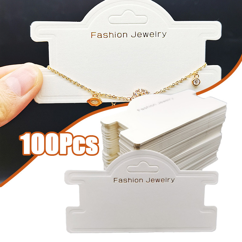 

Hanging Storage Paper for Jewelry (100pcs) - Tags for Necklaces, Earrings & Pendants, Jewelry Organization Paper