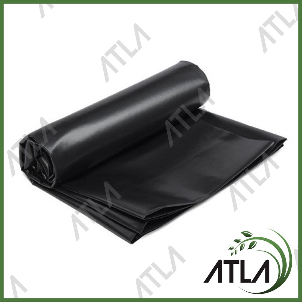 Plastik HDPE Geomembran 6 Meter Hitam Terpal Kolam Ikan 500 Micron 6M