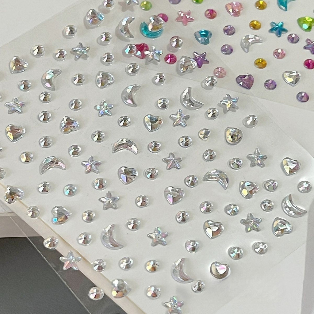 

3D Rhinestone Star Moon Heart Glitter Stickers Cute Kpop Journaling Deco Stickers Aesthetic for Kids Kawaii Stationery