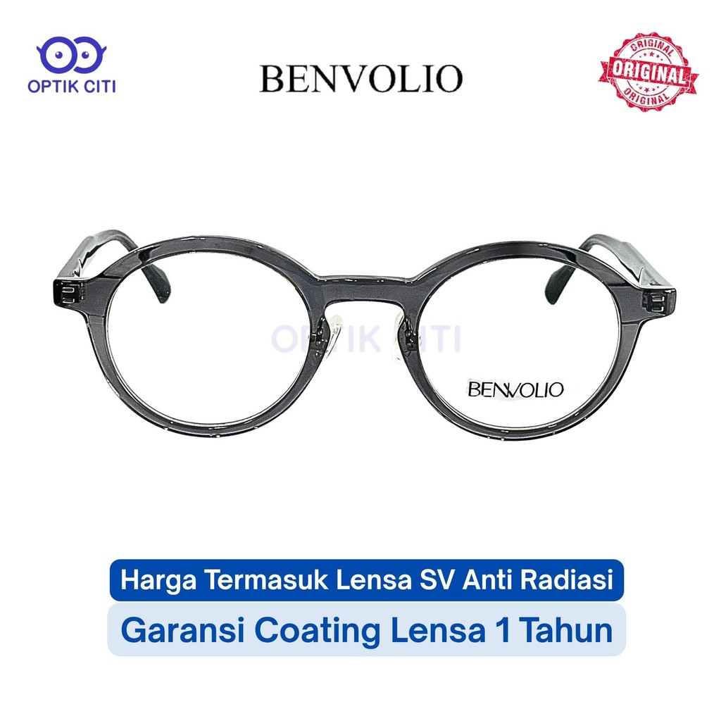 Frame Kacamata Vintage Bulat Tebal Pria Wanita Bonvolio BV 6011 Original - Abu